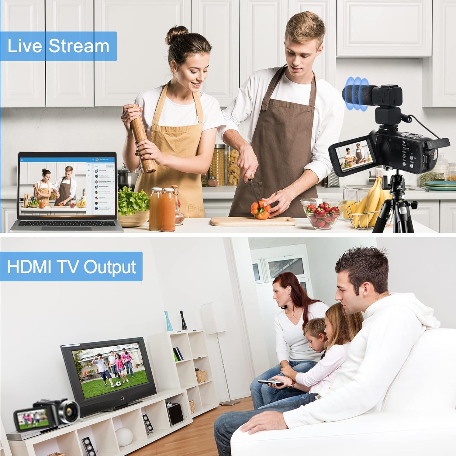 4K Video Camera, Camcorder 48MP Ultra HD WiFi Vlogging Camera for YouTube 18X Zoom 3.0" Touch Screen Digital Camera with Microphone, Stabilizer, Lens Hood, Remote, 2 Batteries - Image 5