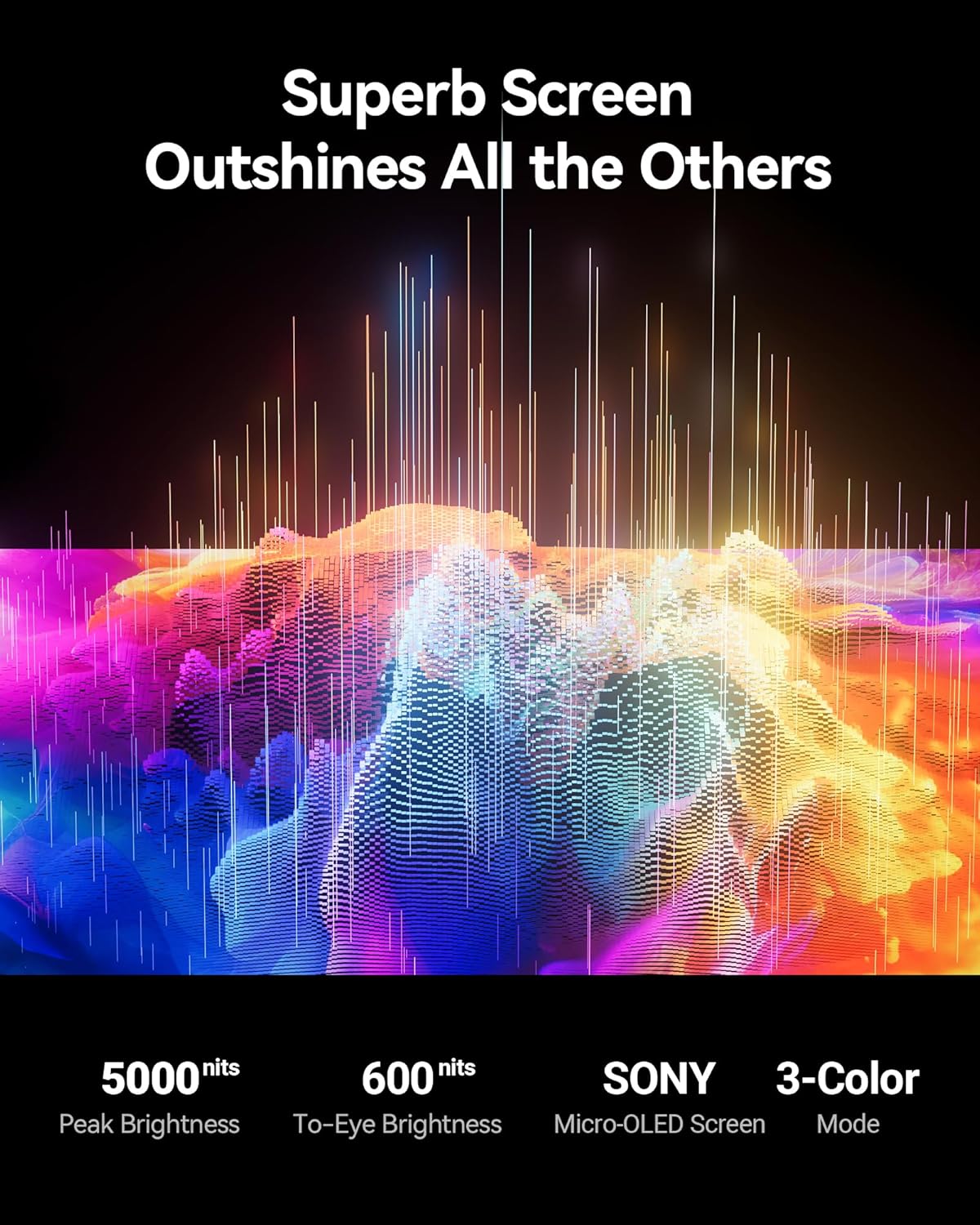 RAYNEO Air 2s AR/XR Glasses - 4 Speakers, 201" 120Hz 5000 Nits FHD OLED Display, AR XR Video Gaming Glasses, Smart Glasses for iPhone 16,15/Android/MAC/Switch/PS5/SteamDeck, Gift Ideas - 2024 New - Image 3