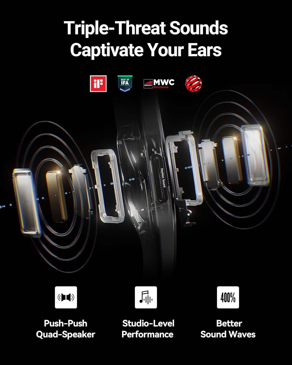 RAYNEO Air 2s AR/XR Glasses - 4 Speakers, 201" 120Hz 5000 Nits FHD OLED Display, AR XR Video Gaming Glasses, Smart Glasses for iPhone 16,15/Android/MAC/Switch/PS5/SteamDeck, Gift Ideas - 2024 New - Image 4