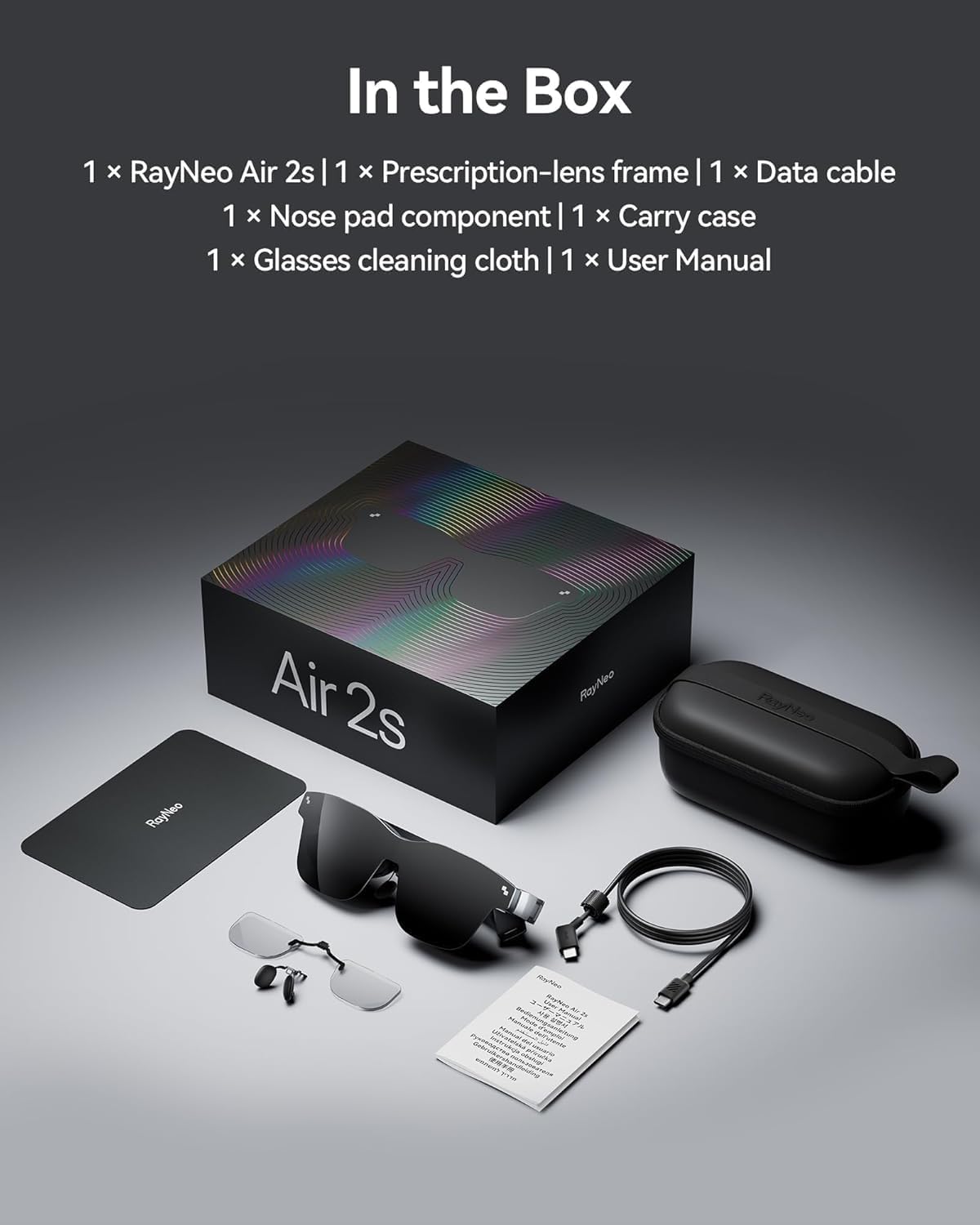 RAYNEO Air 2s AR/XR Glasses - 4 Speakers, 201" 120Hz 5000 Nits FHD OLED Display, AR XR Video Gaming Glasses, Smart Glasses for iPhone 16,15/Android/MAC/Switch/PS5/SteamDeck, Gift Ideas - 2024 New - Image 9
