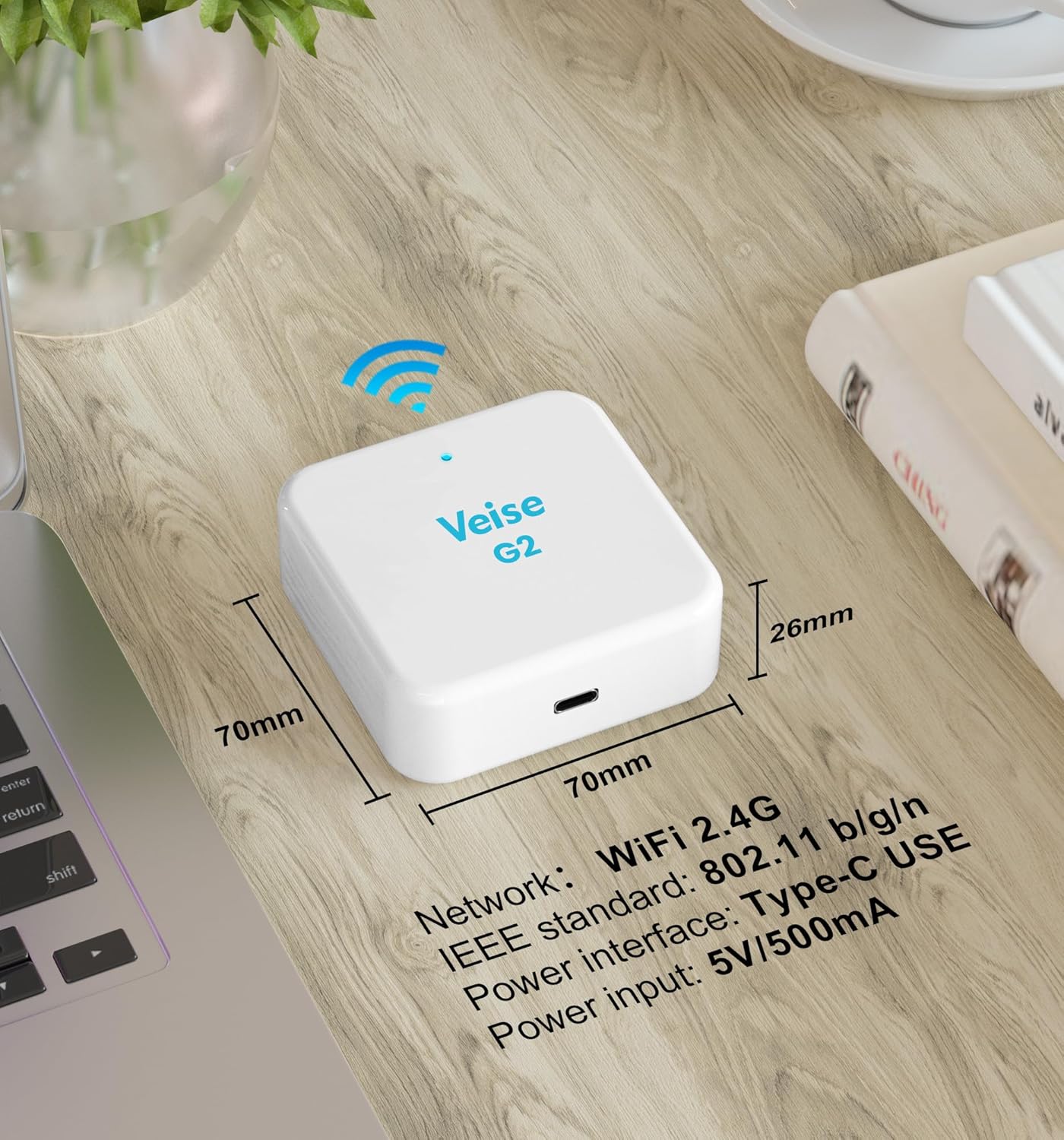 Veise G2 Gateway, Smart Lock WiFi Gateway, Paired with Smart Door Lock to Realize APP Remote Control, Compatible with DD Lock APP and TT Lock APP - Image 6