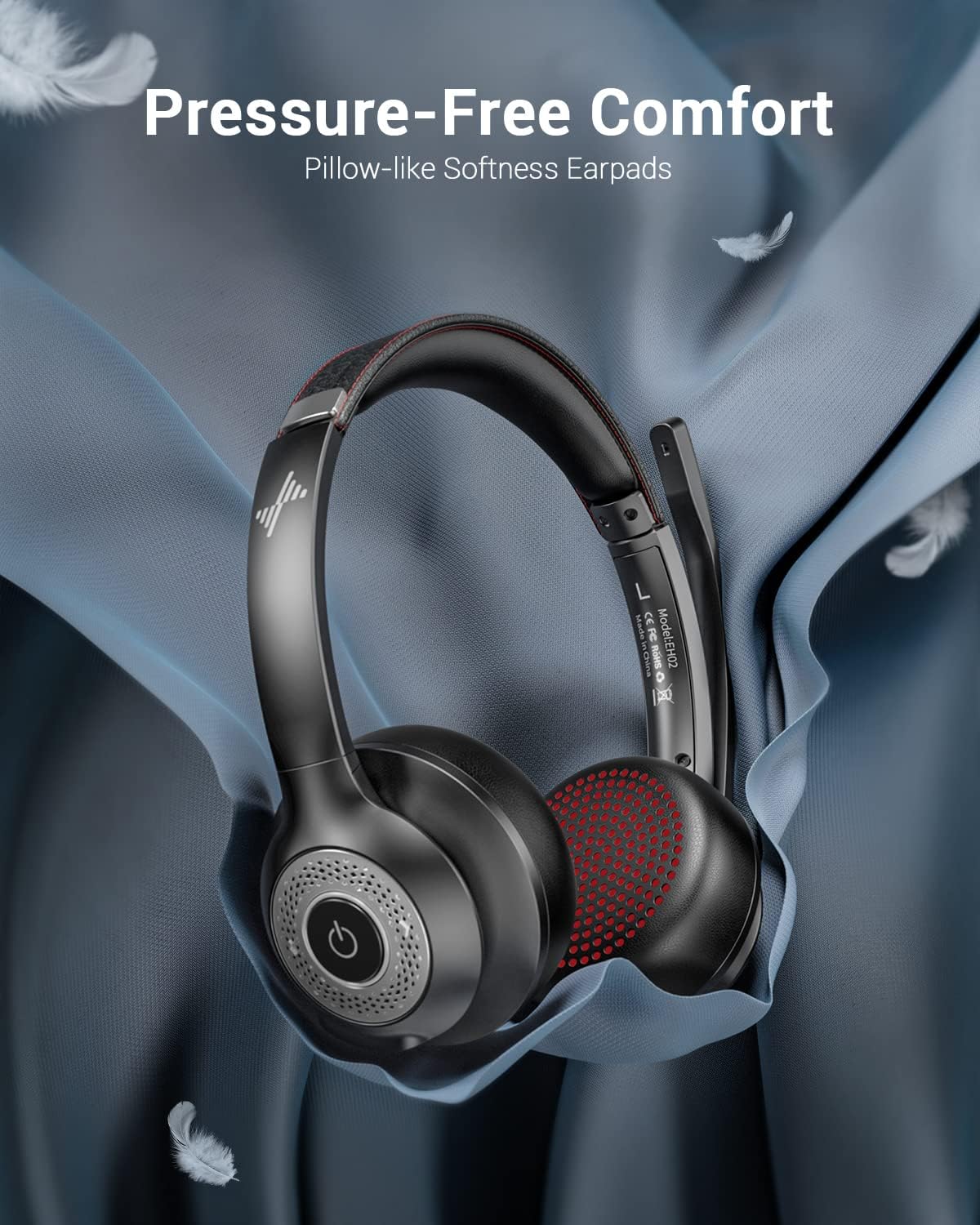 Wireless Headset with AI Noise Cancelling Microphone Bluetooth Headset - Bluetooth V5.2 Headphones with USB Dongle & Mic Mute for Computer/Laptop/PC/iPhone/Android/Cell Phones (Bluetooth+USB Dongle) - Image 4