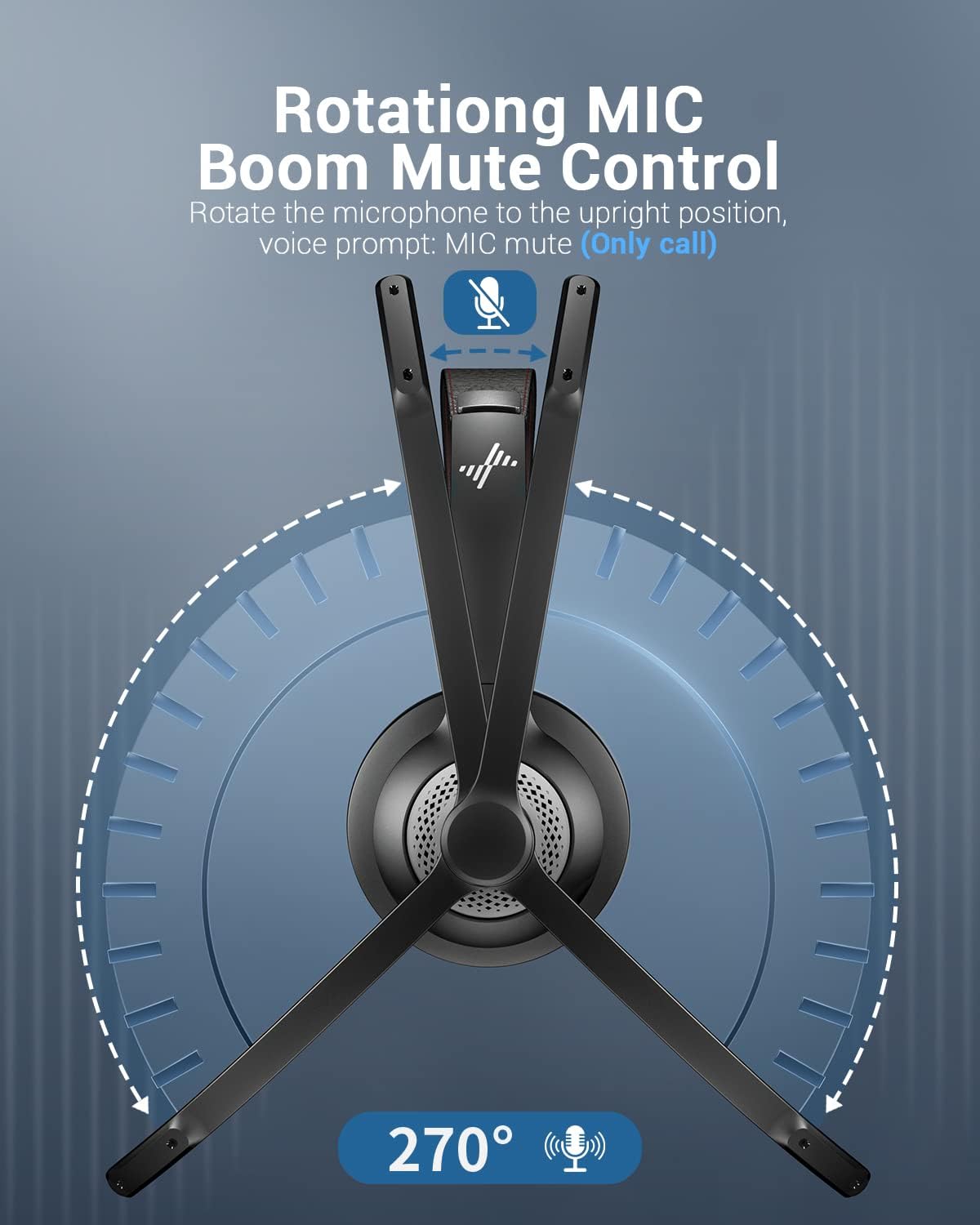 Wireless Headset with AI Noise Cancelling Microphone Bluetooth Headset - Bluetooth V5.2 Headphones with USB Dongle & Mic Mute for Computer/Laptop/PC/iPhone/Android/Cell Phones (Bluetooth+USB Dongle) - Image 5
